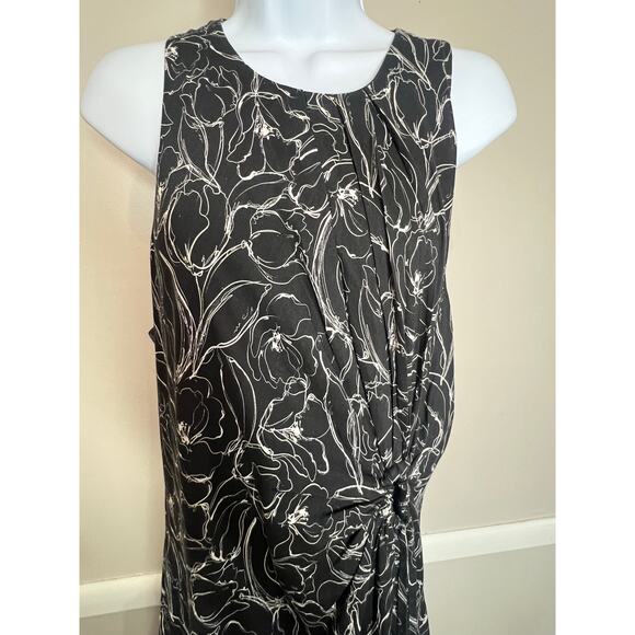 Greylin Fiona O-Ring Midi Dress Black Floral Halter Cutout NWT Size L - Picture 6 of 10